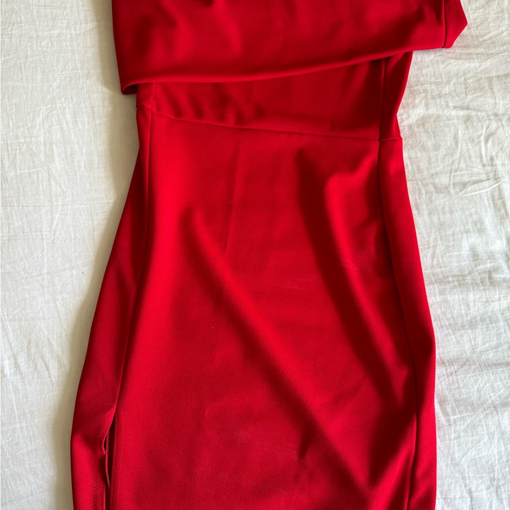 NWT Asymmetrical Fold Over Bodycon Dress